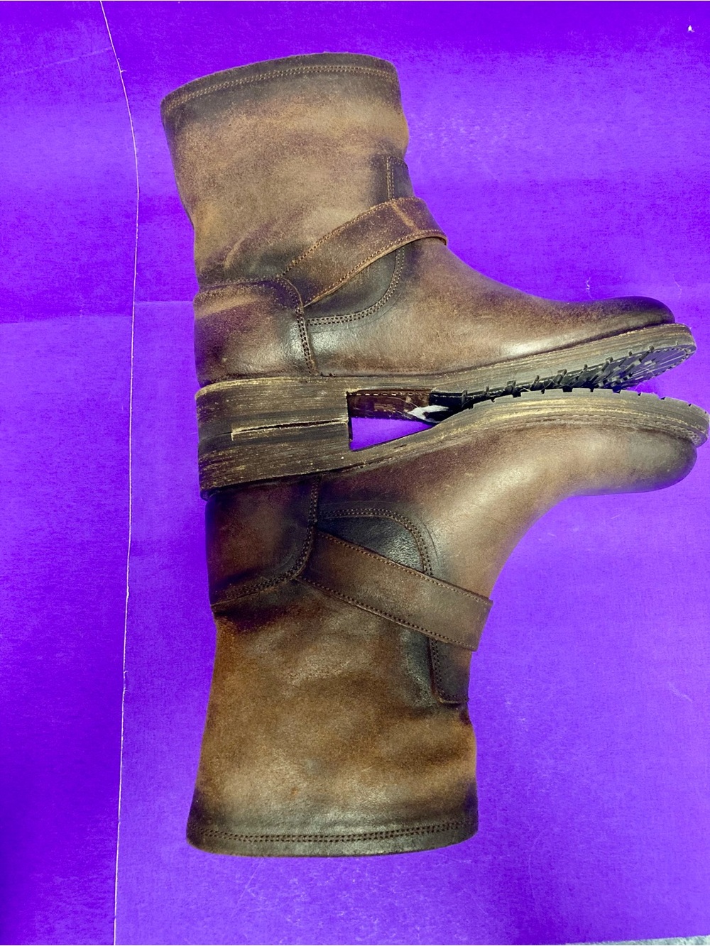 NWOT Frye Brown Natalie Short Engineer Boot - Picture 6 of 11